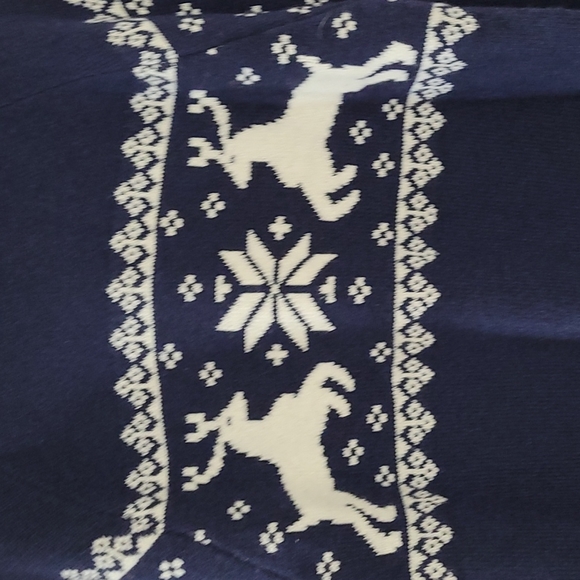 J Crew Navy Blue Lambswool Holiday Reindeer Sweater - Picture 4 of 9